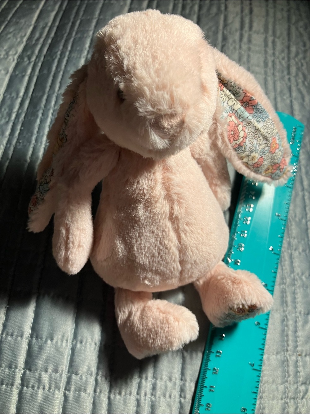 Jellycat Blossom Tulip Heart Bunny Plush Pink Floral Ears Feet - Picture 8 of 8